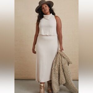 Anthropologie Lourdes Cream Maxi Sweater Dress Size XL